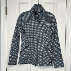 Kerrits weatherproof women’s jacket size small blue white square pattern